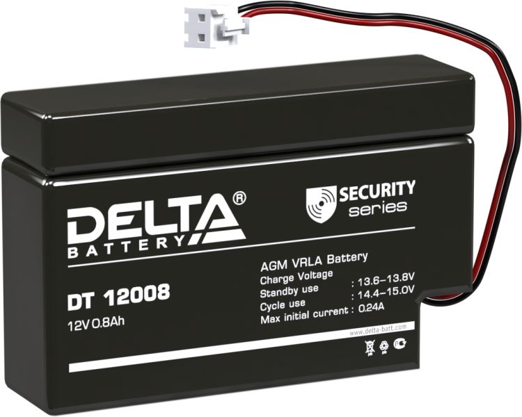 Батарея Delta DT 12008 (T13) 12В, 0,8Ач DT 12008 (T13) DT 12008 (T13) - фото 1