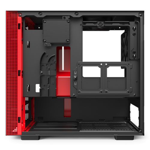 Корпус mini-ITX NZXT H210i black/red, без БП, закаленное стекло, fan 2x120mm, LED-подсветка, 2xUSB 3.1 (Type-A/Type-С), audio CA-H210I-BR - фото 4