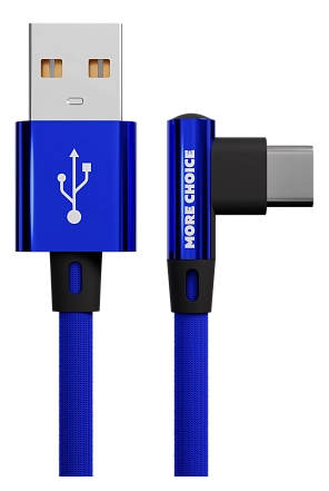 Кабель интерфейсный More Choice K27a USB 2.1A для Type-C нейлон 1м Blue, цвет синий