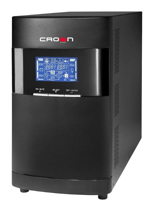 Источник бесперебойного питания Crown CMUOA-350-2K IEC CM000001880 On-Line 2000VA/1800W, корпус мета, цвет черный