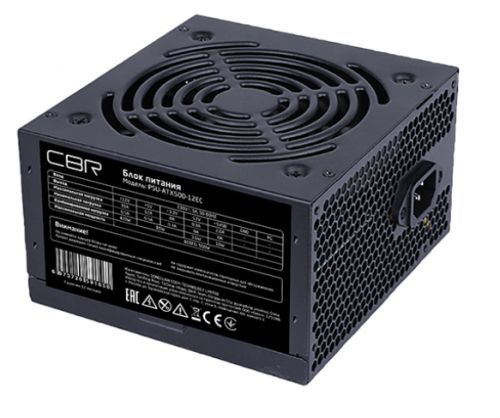 Блок питания ATX CBR PSU-ATX500-12EC 500W, 120mm fan, черный