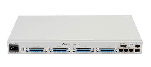 Шлюз ELTEX TAU-72.IP-AC-S 72хFXS, 3хRJ45-10/100/1000, 2 слота для SFP, SIP/H.323, 1U, AC 220V