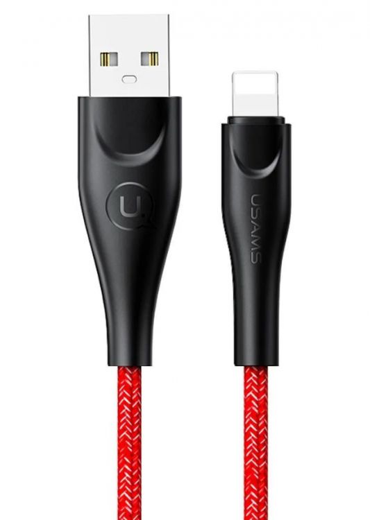 

Кабель интерфейсный Usams SJ394 УТ000021057 USB/Lightning, 2 м, нейлоновая оплетка, красный (SJ394USB02), SJ394