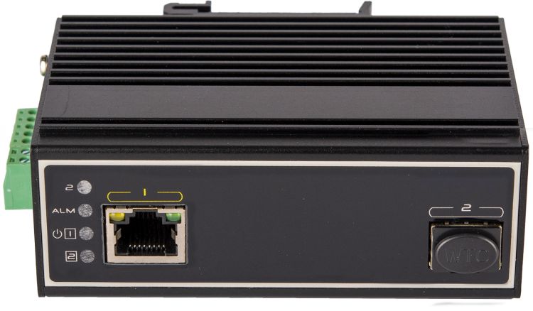 Медиа-конвертер GIGALINK GL-MC-UTPG-SFPG-FP-I оптический индустриальный UTP-SFP (industrial), 1 порт PoE (802.3af/at) 10/100/1000Мбит/с в 1000Мбит/с