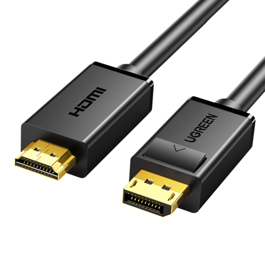 

Кабель интерфейсный DisplayPort-HDMI UGREEN 10239 DP Male to HDMI Male, 1,5 м, черный, 10239