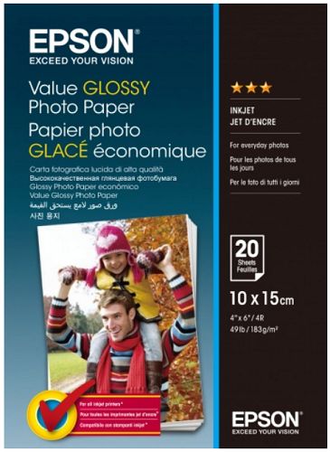 Бумага Epson C13S400037 Value Glossy Photo Paper 20л./10 X 15см