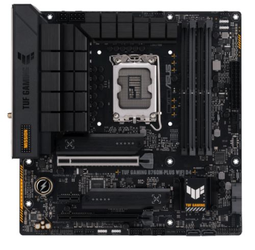 Материнская плата mATX ASUS TUF GAMING B760M-PLUS WIFI D4 (LGA1700, B760, 4*DDR4 (5333), 4*SATA 6G R