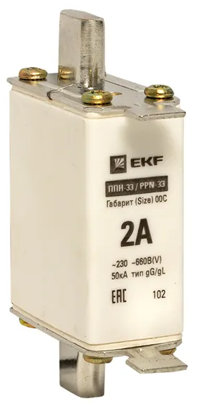 

Предохранитель EKF fus-33/100/2 ППН-33 100/2А габарит 00С, fus-33/100/2