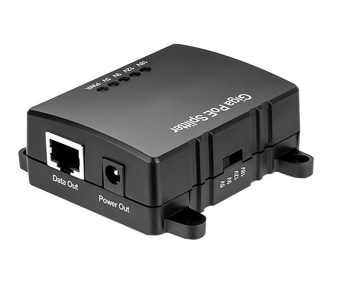 Сплиттер PoE NST NS-PS-1G-AT Gigabit Ethernet с функцией выбора напряжения на 5/9/12/18V. Соответствует стандартам PoE IEEE 802.3af/at. Предназначен д