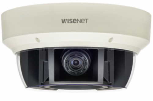 Видеокамера IP Wisenet PNM-9081VQP 1/1.8" CMOS х 4 независимых видеомодуля; моторизованные 3.6 ~ 9.4 мм, панорамная 360°, антивандальная, 20Мпикс., с