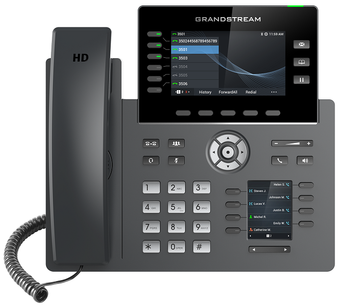 Телефон VoiceIP Grandstream GRP-2616 6 SIP аккаунтов, 6 линий 2хEthernet 10/100/1000, основной дисплей цветно 4,3, второй дисплей 2,4, книга на 2000