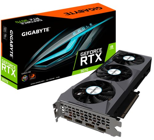 Видеокарта PCI-E GIGABYTE GeForce RTX 3070 EAGLE (GV-N3070EAGLE-8GD 2.0) GeForce RTX 3070 EAGLE (GV-N3070EAGLE-8GD 2.0) - фото 1