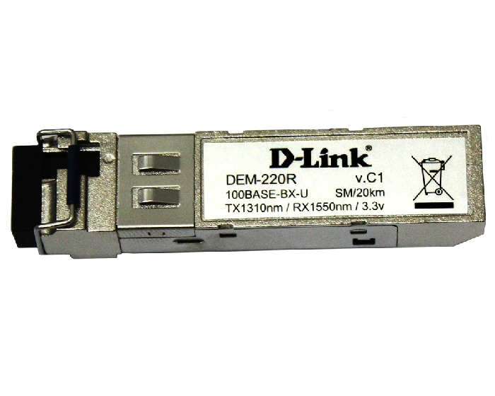 

Трансивер D-link 220R/20KM/A1A 100Base-BX-U Single-Mode 20KM SFP (TX-1310/RX-1550 nm), 220R/20KM/A1A