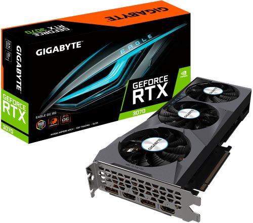 

Видеокарта PCI-E GIGABYTE GeForce RTX 3070 EAGLE OC (GV-N3070EAGLE OC-8GD), GeForce RTX 3070 EAGLE OC (GV-N3070EAGLE OC-8GD)