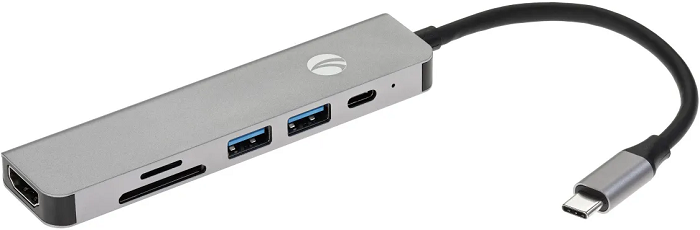 

Док-станция VCOM CU4371 USB Type-C (M)-HDMI 4K/30Hz, 2*USB 3.0, TF, SD, PD, aluminium shell, CU4371