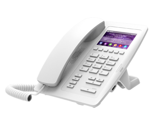Телефон VoiceIP Fanvil H5 white гостиничный 2 порта 10/100 Мбит, PoE, цветной дисплей, белый - фото 1