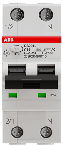 

Автоматический выключатель дифф. тока (АВДТ) ABB 2CSR245080R1104 DS201 L C10 AC30, 2CSR245080R1104