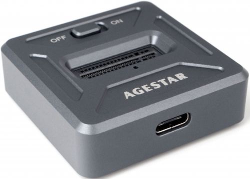Док-станция AgeStar 31CBNV1C (GRAY) для SSD M.2 NVME, USB 3.1, алюминий, серый