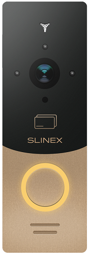 Вызывная панель Slinex ML-20CR со встр.контроллером и счит.бескон.карт EM-Marin/CMOS/1,0 Мп/120°/0,01Люкс/ИК до 15м, Gold/Black цена и фото