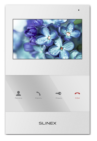 Видеодомофон Slinex SQ-04 цветной, настенный, 4.3 TFT LCD дисплей 16:9, 480×272, до 2-х вызывных панелей, сенсорные кнопки, белый dwin tft lcd display 4 3 inch arduino hmi smart touch tn screen rtp 480 272 262k commercial grade uart ttl rs232