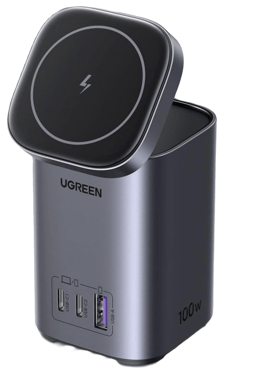 цена Зарядное устройство UGREEN CD342 15076_ 100W 2-in-1 GaN EU, серый космос