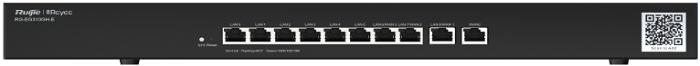 Маршрутизатор RUIJIE NETWORKS RG-EG310GH-E Rack-mountable 10-port full gigabit router, providing one WAN port, six LAN ports, and three LAN/WAN ports; full gigabit ac wifi load balancing gateway routing core gateway lan wan port multi wan wi fi roaming access ac gateway