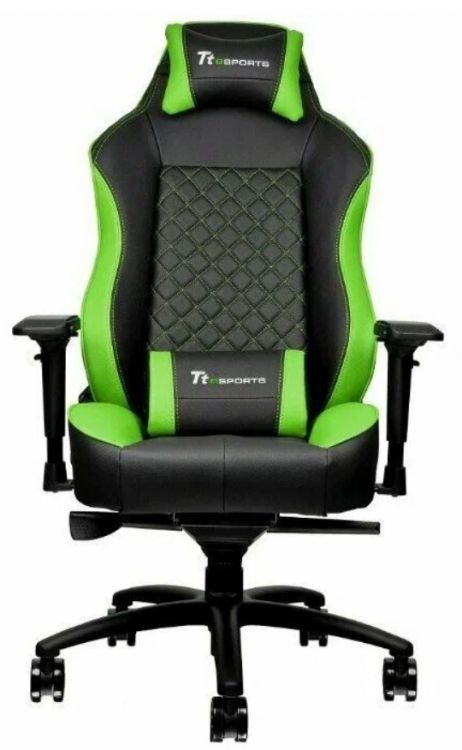 Кресло игровое Thermaltake Tt eSPORTS GT Comfort GTC 500 до 150кг, кожзаменитель, black/green цена и фото