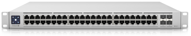 Коммутатор управляемый Ubiquiti USW-Enterprise-48-PoE UniFi Switch Enterprise 48 PoE, 48*2.5G RJ45, 4*10G SFP+, раздача 720Вт - фото 1