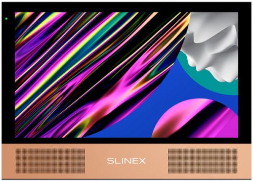 Видеодомофон Slinex Sonik 7 (Black+Pink Gold) цветной, настенный, 7" сенсорный IPS TFT LCD дисплей 16:9, разрешение экрана 1024х600