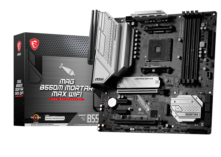 

Материнская плата mATX MSI MAG B550M MORTAR MAX WIFI (AM4, AMD B550, 4*DDR4 (4400), 6*SATA 6G RAID,, MAG B550M MORTAR MAX WIFI