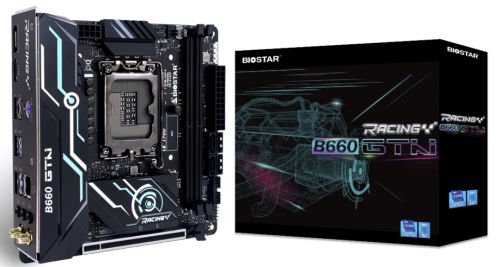 Материнская плата mini-ITX Biostar B660GTN (LGA1700, B660, 2*DDR4(5333), 4*SATA 6G, 2*M.2, PCIE, 7.1