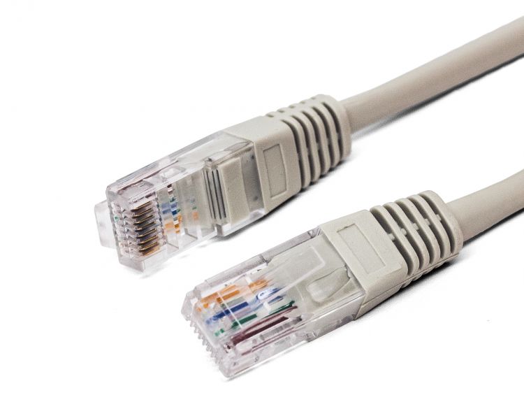 Кабель патч-корд U/UTP 6 кат. 1м Filum FL-U6-1M 26AWG(7x0.16 мм), омедненный алюминий (CCA), PVC, серый