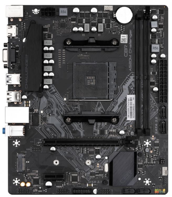 

Материнская плата mATX MAXSUN Challenger A520M (AM4, AMD A520, 2*DDR4 (3200), 4*SATA 6G RAID, M.2, 2*PCIE, Glan, VGA, HDMI, 2*USB 3.2, 4*USB 2.0) RTL, Challenger A520M