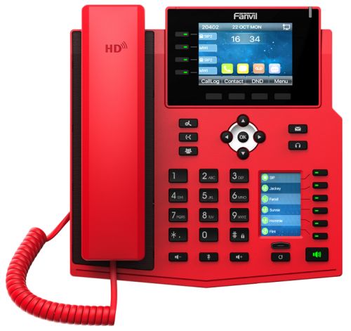 Телефон VoiceIP Fanvil X5U-R 16 линий SIP, 2 порта Ethernet 10/100/1000, цветной основной дисплей 3,