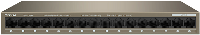 

Коммутатор неуправляемый Tenda TEG1016M 16*10/100/1000Base-T Ethernet ports, TEG1016M