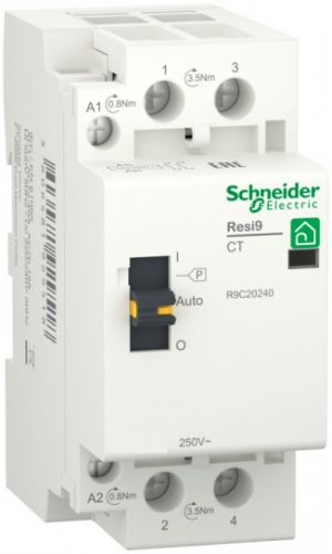 Контактор модульный Schneider Electric RESI9 R9C20263 1P+N 63А 2НО 230/250В АС 50Гц