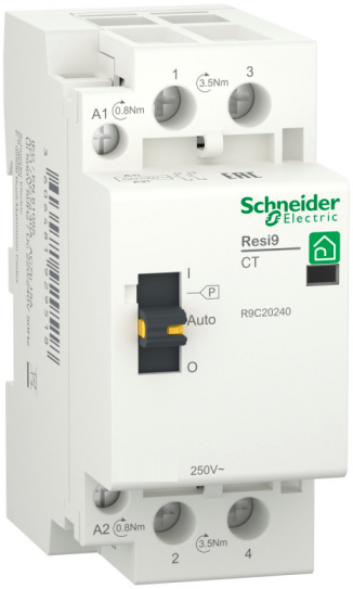 

Контактор модульный Schneider Electric RESI9 R9C20263 1P+N 63А 2НО 230/250В АС 50Гц, RESI9