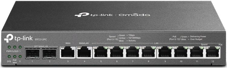 

Маршрутизатор TP-LINK ER7212PC Omada Gigabit VPN Router with PoE+ 2xGigabit SFP WAN/LAN, Gigabit RJ45 WAN, Gigabit RJ45 WAN/LAN, 8xGigabit RJ45 LAN, 8, ER7212PC