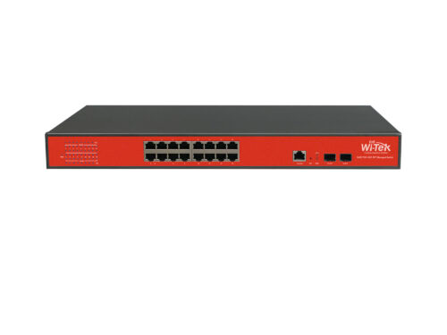 

Коммутатор PoE Wi-Tek WI-MS318GF 16*10/100/1000Mbps RJ45(Auto Negotiation/Auto MDI/MDIX), 2*SFP-слота 1000Mbps, консольный порт, WI-MS318GF