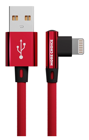 Кабель интерфейсный More Choice K27i USB 2.1A для Lightning 8-pin нейлон 1м Red, цвет красный