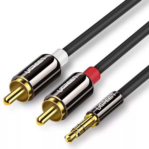 

Кабель UGREEN AV116 10583_ 3.5mm Male to 2RCA Male Cable. Длина: 1,5м. Цвет: черный, AV116