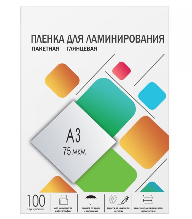 

Пленка ГЕЛЕОС LPA3-75 для ламинирования, А3, 303х426, 100шт, 75 мкм, LPA3-75