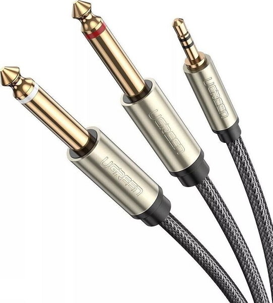 

Кабель UGREEN AV126 10618_ 3.5mm TRS to Dual 6.35mm TS Audio Cable. Длина: 3м. Цвет: серый, AV126