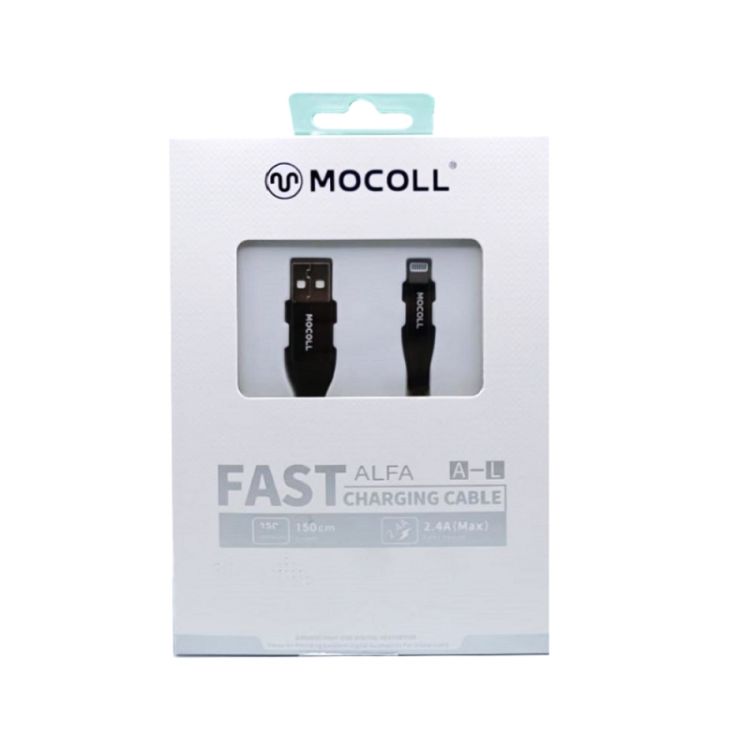 

Кабель MOCOLL Alfa Series AL2B MFI, Type-A to Lightning, 3А, 60Вт, 1.5м, чёрный, Alfa Series