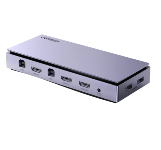 

Переключатель UGREEN CM315 80187 HDMI 2*1 KVM Multi Switcher with Splitscreen Function, gray, CM315