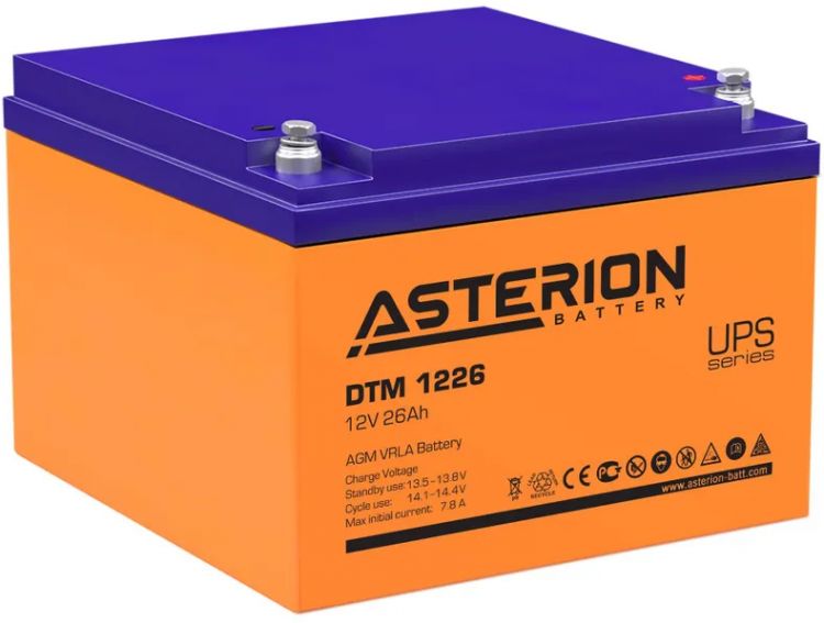 Батарея Asterion DTM 1226 NC для ИБП (аналог Delta DTM 1229). Без перемычек.