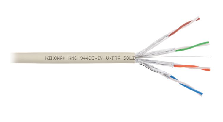 

Кабель витая пара U/FTP 6 кат. 4 пары NIKOMAX NMC 9440L-IY 23AWG(0.57 мм), медь, одножильный (solid), внутренний, полимерный материал, нг(A)-LSLTx, се, NMC 9440L-IY