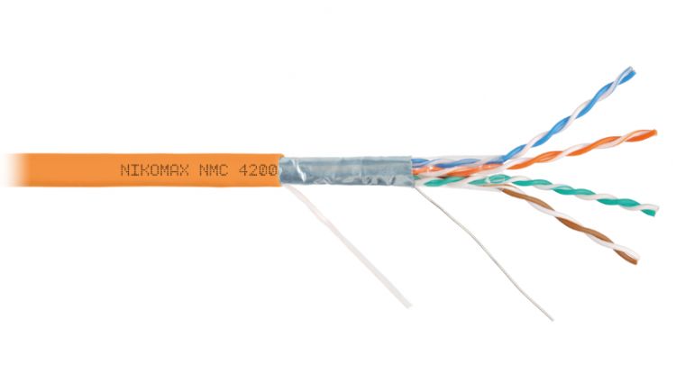 

Кабель витая пара F/UTP 5e кат. 4 пары NIKOMAX NMC 4200C-OR 24AWG(0.51 мм), медь, одножильный (solid), внутренний, полимерный материал, нг(A)-HF, оран, NMC 4200C-OR