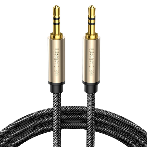 

Кабель UGREEN AV150 50356_ 3.5mm Male to Male Alu Case Braid Audio Cable. Длина: 1,5м. Цвет: серебристо-серый, AV150