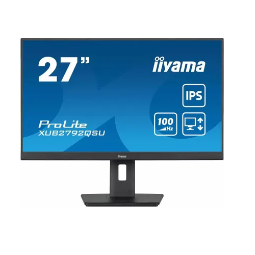 

Монитор 27" Iiyama ProLite XUB2792QSU-B6 2560x1440, 16:9, LED, IPS, 250cd, 1300:1, 0,4ms(MPRT), 178/178, HDMI, DP, 4хUSB 3.2, аудио, tilt, HAS, pivot,, ProLite XUB2792QSU-B6